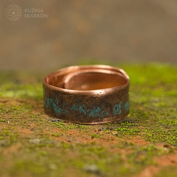 Autorski miedziany pierścionek robiony ręcznie